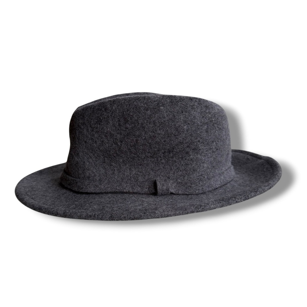 Levi's Men's L/XL Charcoal Gray 100% Wool Felt Fedora Hat Wide Brim Classic RNDI